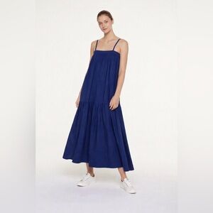 ✨💙 For Days Organic Cotton Tiered Maxi Dress Blue Spaghetti Strap L 💙✨